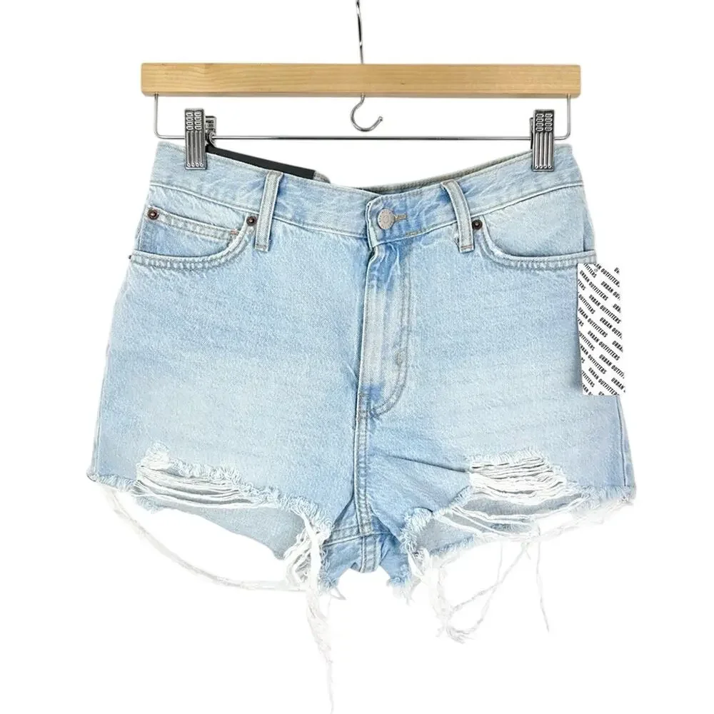 Bdg High Waisted‎ Denim Short Distressed Girlfriend Light Wash Size 27